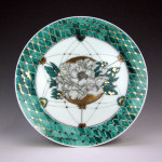 Plate with Flower and Japanese Pattern  (2015) </br>Porcelain