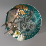 Sherman_PlatterWith Deer,Clouds,Fish,Antlers,EggShellsAndFlowers