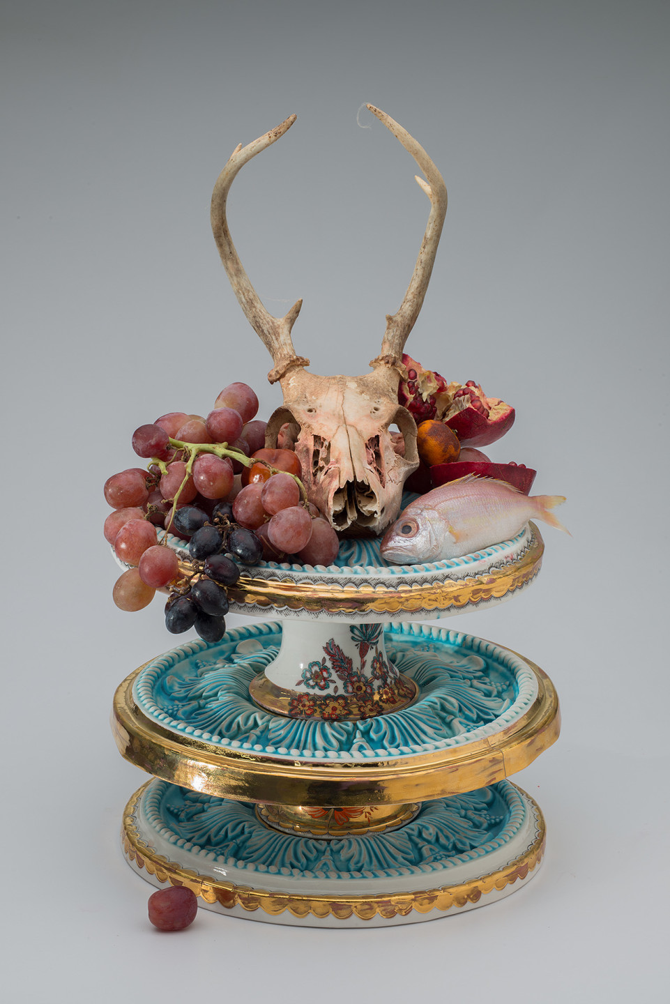 Melanie_Sherman_Cerbera_Gallery_Momento_Mori_Platter_Vases_Fish_Grapes_Pomegranate_Deer_Skull_Photography_Archival_Print_Photography