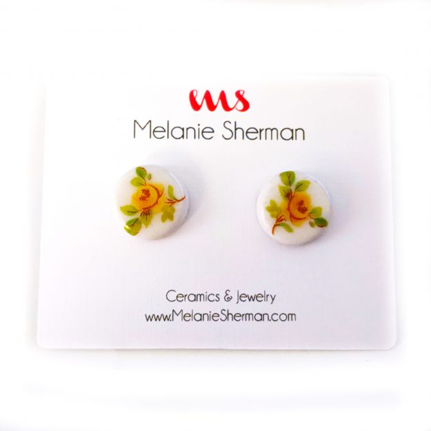 November-Studs-Vintage-Yellow-Rose-Porcelain-2