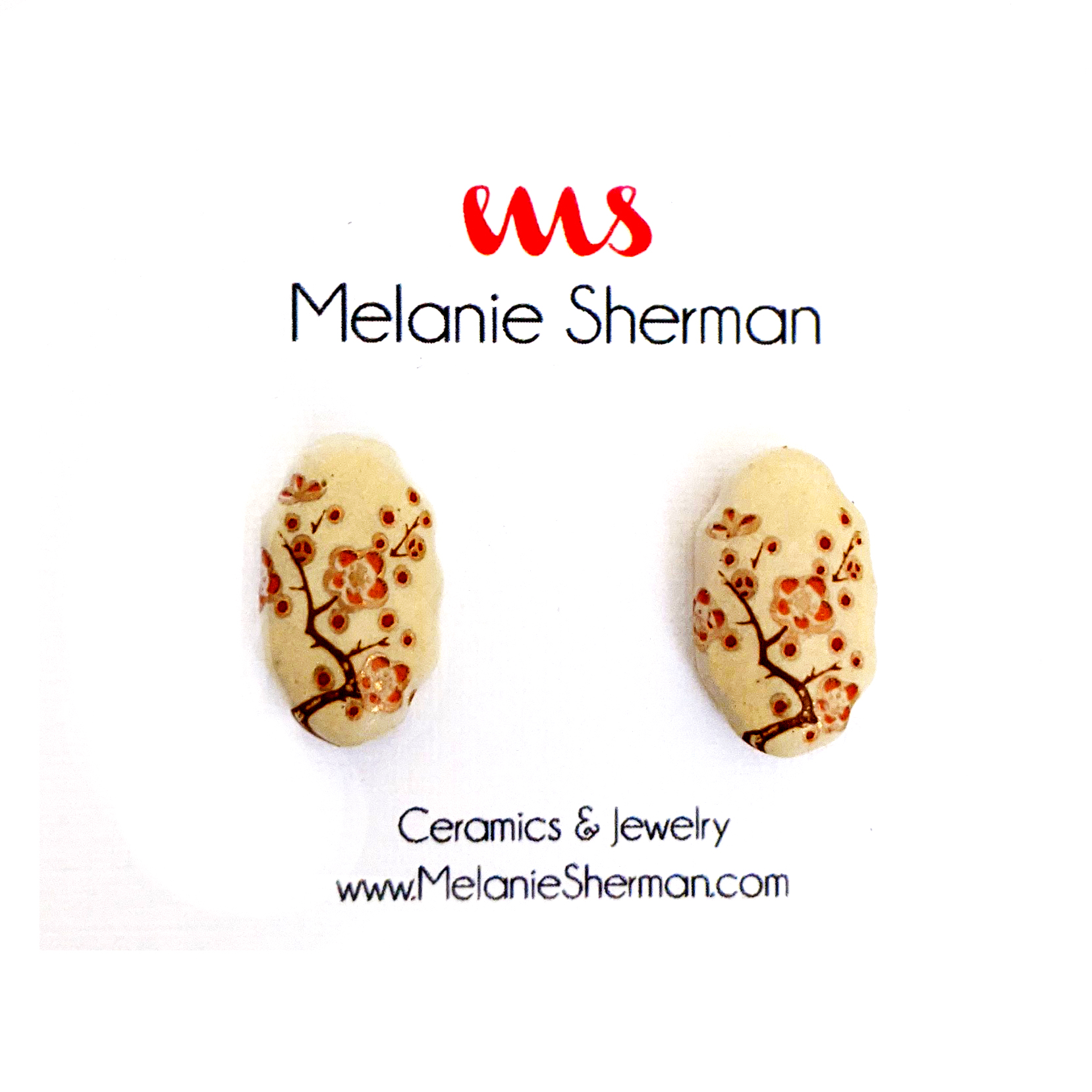 Studs-porcelain-vintage-japanese-flower-cherryblossom-yellow-Melanie-Sherman-01-01